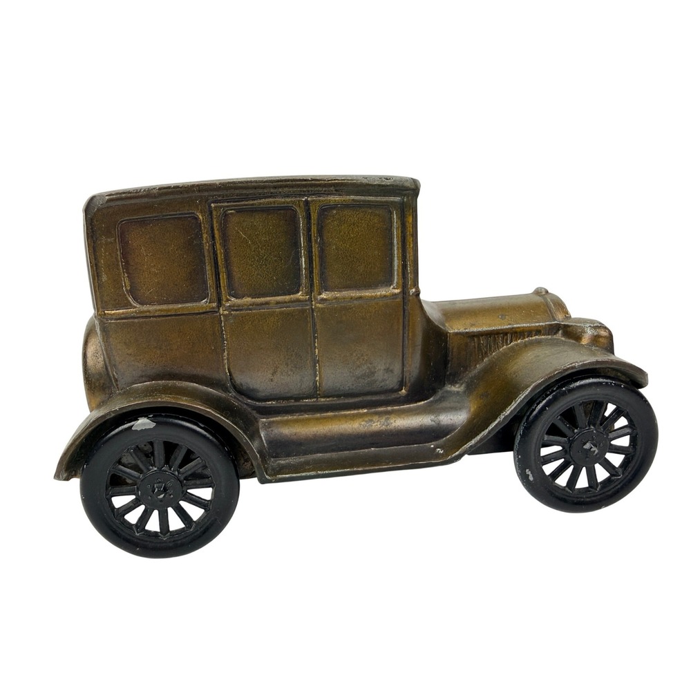 Vintage 1926 Ford Model T Sedan Metal Coin Bank Bronze Tone Collectible Car -BQ - Picture 4 of 9